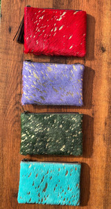 Tendance en gros cheveux sur cuir de vachette véritable bracelet et pochette à pompons en cuir fait à la main de qualité supérieure Western Ladies Purse Wallet - Product Image 4