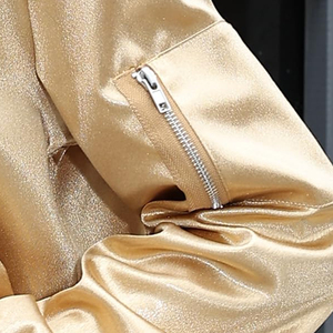 Women Zipper Knitted Bomber Jacket Polyester/Nylon Shell Windproof Breathable Winter Casual Wear Detachable Sleeves for Online - Product Image 5