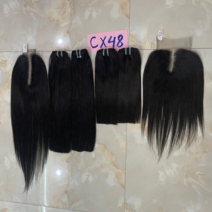 Pelucas de cabello humano sin procesar para mujer, cabello lacio negro vietnamita, venta al por mayor - Product Image 4