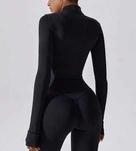 Conjunto Deportivo de Dos Piezas para Mujer, Chaqueta con Cierre y Leggings Sin Costuras, Alta Elasticidad, para Yoga, Ejercicio, Gimnasio - Product Image 3