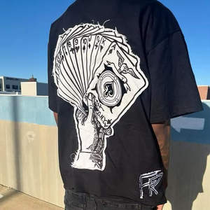 T-shirt unisexe surdimensionné en coton 100 % respirant avec broderie de patch, personnalisable, pour la vente en gros de vêtements streetwear - Product Image 6