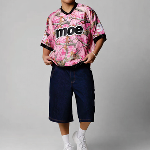 Camiseta de fútbol americano de malla de camuflaje unisex personalizada al por mayor, estilo moderno, camuflaje rosa, talla grande, OEM, marca privada, venta al por mayor - Product Image 4