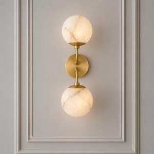 Modern Marble <b>Wall</b> <b>Sconce</b> Round Contemporary Home Decor Indoor <b>Lighting</b> Fixture for Living Room - Product Image 4