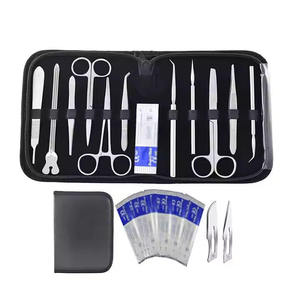 Premium Biology Anatomy Dissection Kit Stainless Steel Surgical Student Instruments with Black Leather <b>Zipper</b> Case - Product Image 5