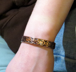 Bracelet en cuivre de style ayurvédique, motif étoile géométrique, en métal antique, durable, sans produits chimiques, écologique, vente en gros - Product Image 3