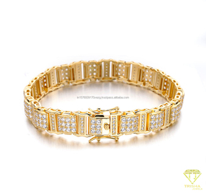 2025 Popular European Fashion Moissanite Diamond Tennis Bracelet 925 Sterling Silver Iced Out Jewelry For <b>Men</b> - Product Image 4