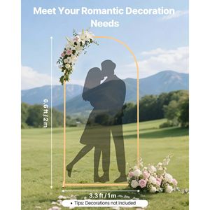 Estructura Estable, Soporte de Fondo de Arco de Metal Dorado de 6.6 x 3.3 Pies, Fácil de Montar, para Decoraciones de Bodas, Celebraciones Festivas y Ceremonias - Product Image 2