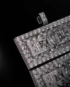 Pendentif personnalisé de luxe en moissanite taille émeraude, breloque rectangulaire avec nom, plaqué or, argent 925, bijoux hip-hop glacés - Product Image 3