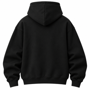 Sweat-shirt à capuche oversize noir pour homme, logo personnalisé, molleton épais, streetwear - Product Image 2
