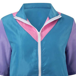 Ensemble de survêtement pour femmes, coupe-vent bicolore, ensemble court 2 pièces, couleur personnalisée pour l'entraînement et les occasions décontractées - Product Image 6