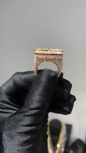 Luxury Moissanite Iced Custom <b>Name</b> <b>Ring</b> 925 Silver Rhodium Plated Square Hip Hop Statement Jewelry Gift for Men Women - Product Image 6