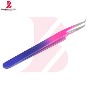 Pince à cils dégradé rose-violet en acier inoxydable de qualité supérieure, service OEM, pour usage personnel et soins des cils - Product Image 3