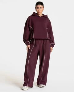 2025 Women Outfits Sweatsuit Hoodie Two Piece Clothing Puff Print Logo <b>Workout</b> <b>Jacket</b> Joggers Set Women Tracksuits Set - Product Image 1