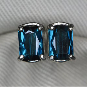 Certified Natural Tourmaline Earrings Sterling <b>Silver</b> <b>Studs</b> Real Genuine October Birthstone Jewelry Gift For Her - Product Image 1