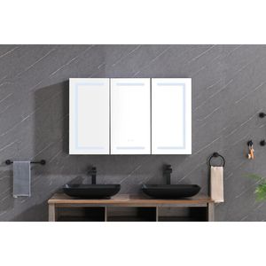 48\"X30\" <b>LED</b> Mirror Medicine Cabinet with Lights Dimmer Defogger <b>Clock</b> Temp Display and USB - Product Image 3