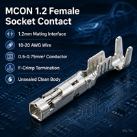 Connecteur femelle à sertir pour automobile TE Connectivity AMP MCON 1.2, plaqué étain, 18-20 AWG, référence 1670144-1