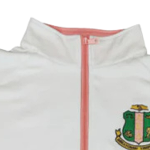 For Elite <b>Quilted</b> Cotton Track Jacket for Women Full Zip Breathable Embroidered Crest White Pink Long Sleeve <b>Winter</b> Sports - Product Image 2