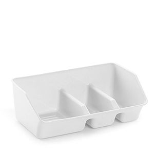 Vassoio Organizzatore per Cucina Bianco a 2 Scomparti, Design Minimalista per Cassetti - Product Image 1