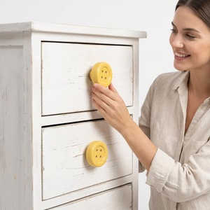 Ba Yellow Round Bone Horn <b>Brass</b> Wood Furniture <b>Knob</b> Handle for Drawer Cabinet Wardrobe Storage Modern Design Easy Installation - Product Image 4