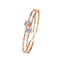 Bracelet de luxe pour femme en or 18 carats avec moissanite, coupe brillante ronde, maillons de chaîne géométriques, bijoux de mariage