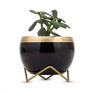 Maceta Metálica Elegante de Diseño Clásico, Maceta Decorativa para Plantas de Interior, para Hogar, Jardín, Balcón, Sala de Estar - Product Image 2