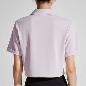 Camisas de Polo de Golf Personalizadas con Cierre para Mujer, Camisas de Polo para Mujer con Logotipo Personalizado OEM y Cuello con Parches - Product Image 2