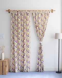 Ensemble de rideaux en coton luxueux à motifs floraux imprimés à la main Sanganeri, doux et durables pour la maison - Product Image 1