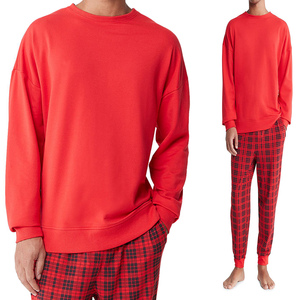 Autumn and Winter Men's <b>Pajamas</b> Solid Color V-neck Thick Warm Pijamas High Quality Cotton Sleepwear Custom Logo Home Wear - Product Image 2