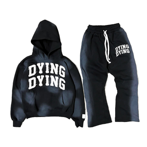 Pantalon de survêtement unisexe 100% coton French Terry Jogger à capuche Survêtement Pantalon de survêtement Séchage rapide Respirant Hiver Ensemble Vente en gros XXL Plus Size - Product Image 1