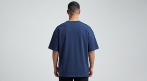 เสื้อยืดคอกลมแขนสั้นสีฟ้าอ่อนสำหรับผู้ชาย ทรงปกติ ผ้าเจอร์ซีย์ถัก 100% ผ้าฝ้าย สีพื้น ระบายอากาศได้ดี ไม่เป็นขุย สวมใส่สบาย - Product Image 4