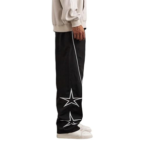 Pantalones de chándal Y2K extragrandes para hombre, estilo holgado, de pierna ancha, con ribetes, estilo streetwear, tipo paracaídas - Product Image 2
