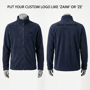 <b>Men</b> Polar Fleece <b>Jacket</b> 320 GSM Premium Soft Thermal Navy Full Zip Custom Embroidery Print Logo Warm Winter Outdoor Wear - Product Image 1