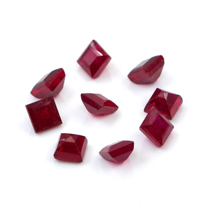 Rubis naturels de Bangkok, carrés calibrés de 5 mm, pierres précieuses de rubis naturelles facettées, prêtes à l'emploi pour la fabrication de bijoux - Product Image 4