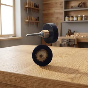 Bouton de meuble rond en bois avec finition en résine noire, poignée de tiroir minimaliste pour commode et meubles de chambre, installation facile - Product Image 3