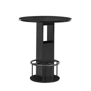 Compact 3-Piece Bar <b>Table</b> <b>Stool</b> Set 31.5 Inch Round Wooden Dining <b>Table</b> <b>with</b> Two Metal Ring Footrest <b>Stools</b> for Home Office Use - Product Image 2