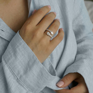 Orbit Diamond <b>Ring</b>, Lab Grown Diamond <b>Ring</b>, 14K Gold Modern Minimalist <b>Ring</b>, <b>Dainty</b> Stacking <b>Ring</b>, Unique Fine Jewelry Gift for - Product Image 3