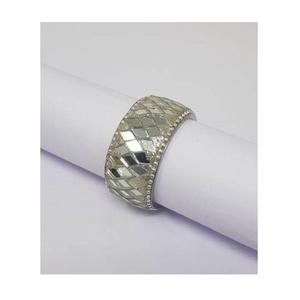 Anneaux de serviette de luxe en mosaïque géométrique, motif diamant, écologiques, durables, porte-serviettes en cristal, style Art Déco moderne pour mariage, vente en gros - Product Image 2