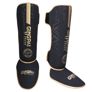 Protège-tibias professionnels YQ pour adultes, en cuir avec cadre en acier carbone, fermeture auto-agrippante, protection de la cheville pour MMA et Muay Thai - Product Image 6