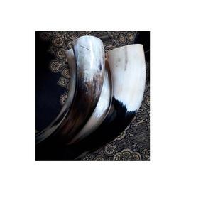 Corne à boire authentique vintage Viking en corne de buffle, tasse à bière naturelle faite à la main avec bord doré en forme de cloche, vente en gros - Product Image 4