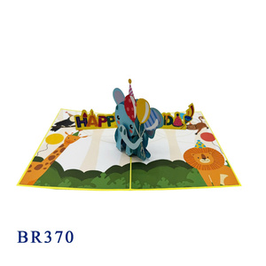 Carte Pop-up d'Anniversaire Éléphant Faite à la Main en Papier 3D, Meilleur Choix pour la Vente en Gros, Marque Vietnamienne Tendance Viet-craft - Product Image 3