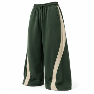 Ensemble de survêtement en molleton de coton épais personnalisé pour homme, comprenant un sweat à capuche zippé oversize et un pantalon de survêtement à jambes larges, style streetwear - Product Image 4
