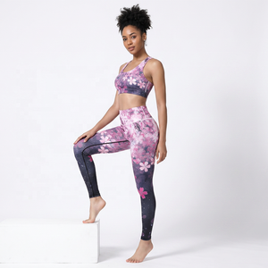 Women's High Waist <b>Floral</b> Print Yoga <b>Leggings</b> Full Length Four-Way Stretch Spandex Polyester Pants - Product Image 5