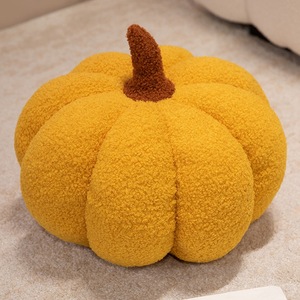 Plush Quilted Pumpkin Throw <b>Pillow</b> Solid Orange Round for Autumn Halloween Home <b>Decor</b> - Product Image 6