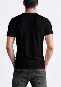 เสื้อยืดคอกลมแขนสั้นสีดำสำหรับผู้ชายพิมพ์ลายตัวอักษรเสื้อลำลอง - Product Image 6