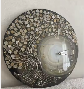 Reloj de pared de resina, número de Metal para espacios interiores modernos para decoración de sala de estar - Product Image 1