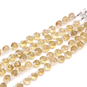 Natural Lemon Quartz Faceted Onion Briolette Gemstone <b>Beads</b> 7-9 MM Faceted Teardrop Shape Loose Polished <b>Stone</b> <b>Beads</b> For Jewelry - Product Image 1