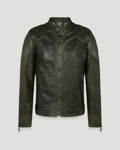 Chaqueta de Cuero Genuino de Vaca de Alta Calidad al por Mayor, Diseño Personalizado, Ecológica, con Capucha y Cierre de Cremallera para Hombre - Product Image 1
