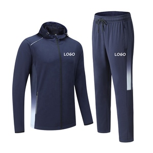 Ensemble de survêtement de jogging personnalisé pour homme, marque privée, 2 pièces, respirant, polyester, poche réfléchissante, fermeture éclair, couleur unie - Product Image 5