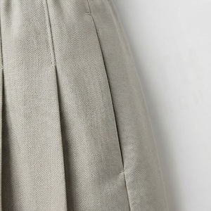 Falda Plisada hasta la Rodilla para Mujer, Cintura Elástica, Color Sólido, Tejido de Tela, Estilo Cómodo para Todas las Temporadas - Product Image 5