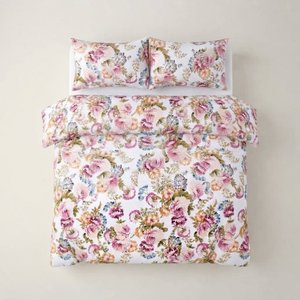 Juego de sábanas Eden y 2 fundas de almohada con estampado floral moderno, sábana plana de algodón de 150 hilos. - Product Image 3